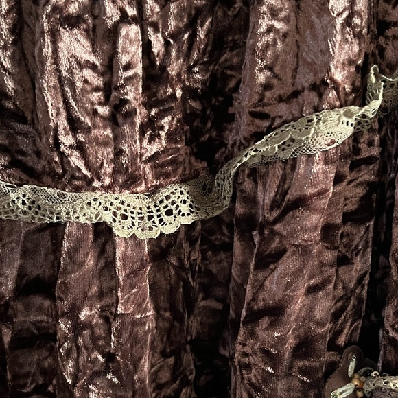 Lapis Midi Velour Skirt Size S - Picture 3 of 7